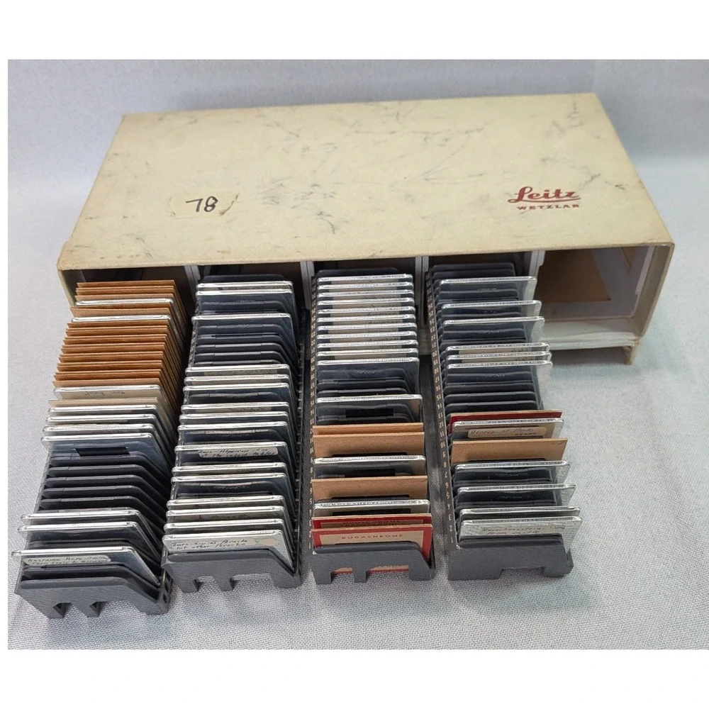 Leitz Wetzlar Slide Storage Box Trays OS Cream Good Vintage 35mm Film Slides